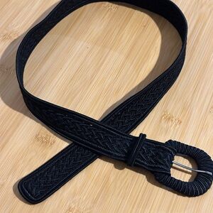 Collezione New York Black Braided Satin Women's Belt